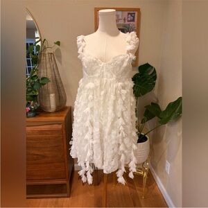 For Love And Lemons White Ruffled Dress - size medium